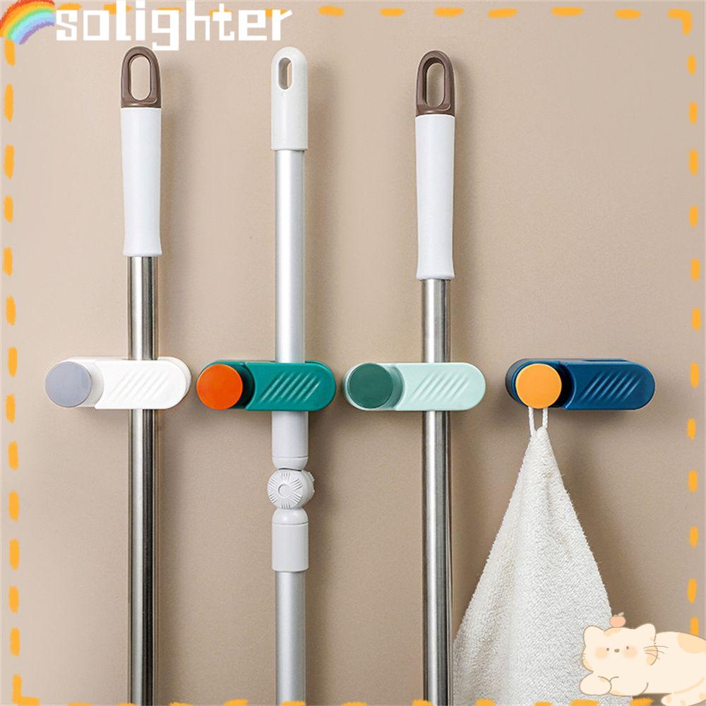 Solighter Mop Holder Rak Penyimpanan Aksesoris Dapur Rumah Brush Hook