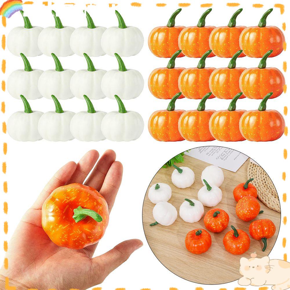 Solighter 12pcs Artificial Pumpkin Mini Farmhouse Panen DIY Craft Dekorasi Pesta