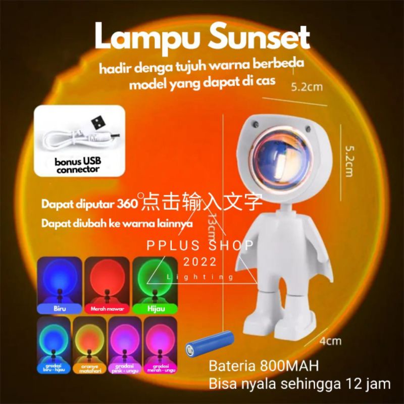 [ PPLUS ] LAMPU LED PROYEKTOR SUNSET CHARGER USB 500ma/ LAMPU FILL PROYEKTOR / LAMPU LED MOTIF  MATAHARI / LAMPU SUNSET PROTABLE BATERIA 500MAH  / LAMPU SUNSET EFEK MATAHARI PROYEKTOR AESTHETIC SOROT STUDIO