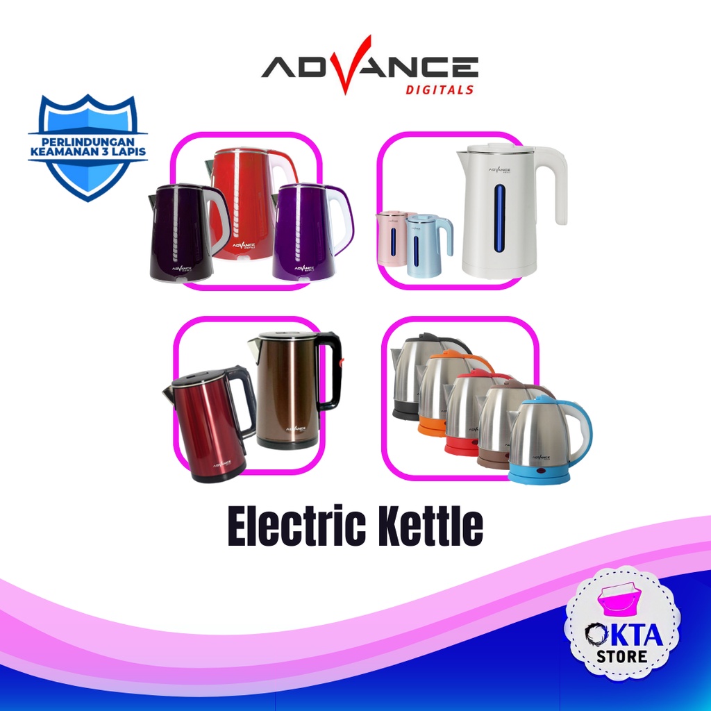 Advance Elektrik Kettle Teko Listrik Stainless AK 151 181 182 183