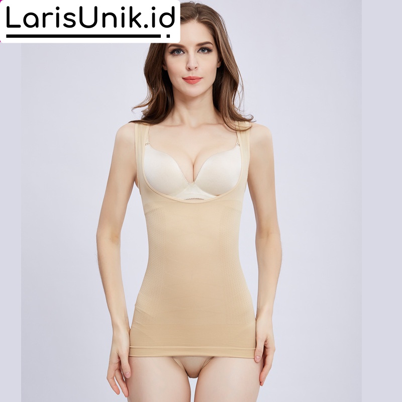 Tengtop Tangtop Tanktop Pelangsing Pengecil Perut Buncit Wanita Korset Body Slimmer Slim Slimming Sliming Shaper Shapper Tank Top Tentop Tantop Suit Corset Korslet Kroset Pelangsing Tubuh Badan Original Pakaian Pakayan Pakean Dalam Wanita Jumbo Shapewear