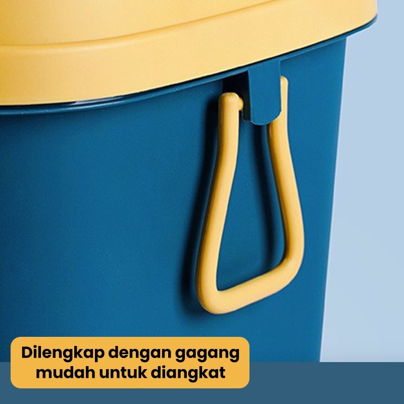 AVVET Tempat Sampah Kamar Kotak Sampah Tertutup Tong Sampah Dapur Kamar Keranjang Sampah Plastik Serbaguna