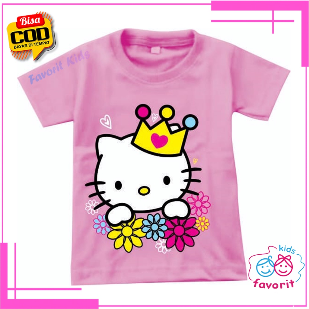 Favorit kids Baju anak perempuan | kaos atasan anak perempuan gambar hello-K bunga