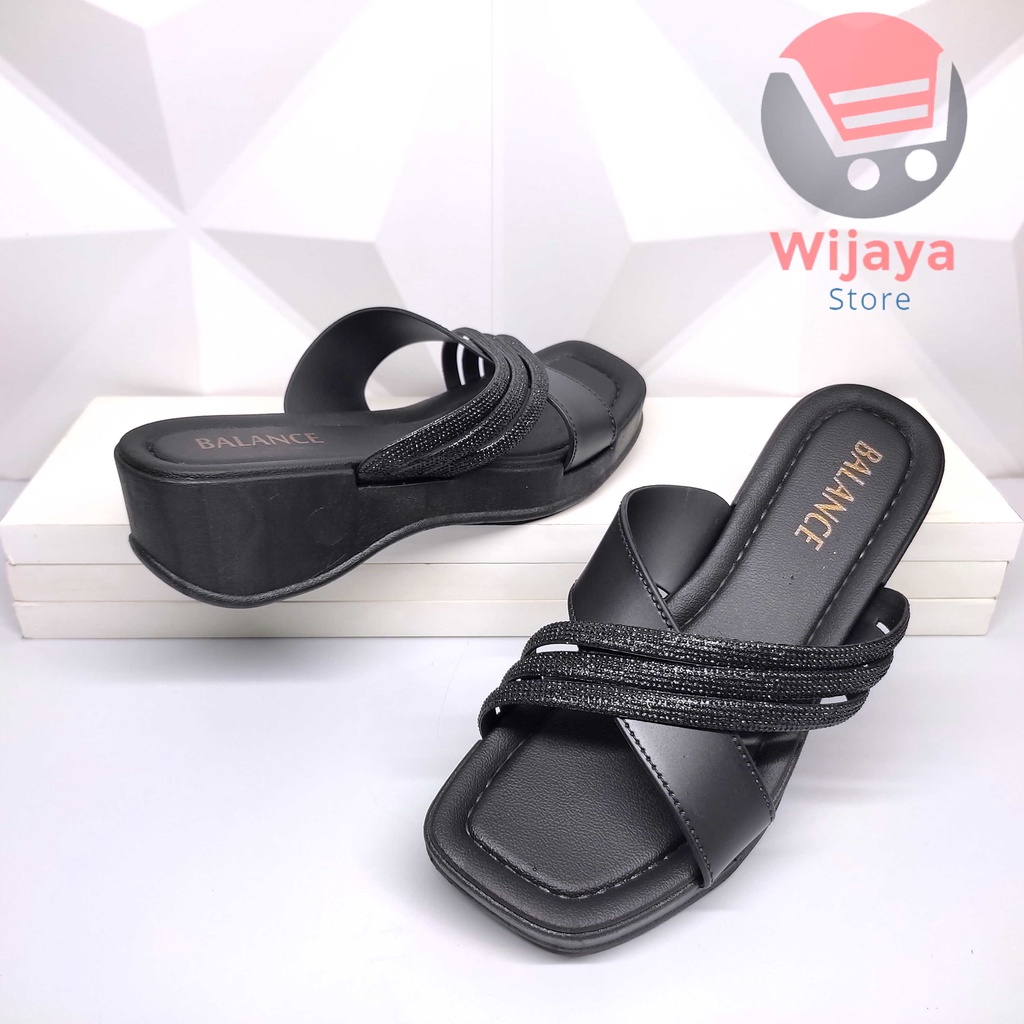 Sandal BALANCE 2212 Wedges Slop Wanita Sendal Import Cewek Perempuan