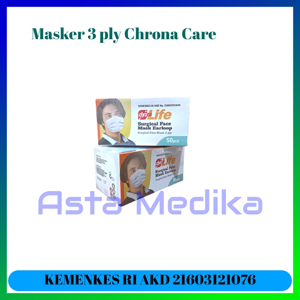 Masker Medis Earloop Masker 3Ply Disposable Face Mask