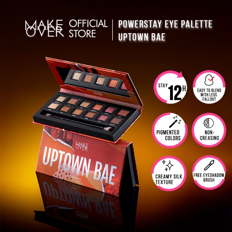 (GOSEND/COD) MAKE OVER POWERSTAY EYE SHADOW PALETTE - UPTOWN BAE ROYAL ROSE