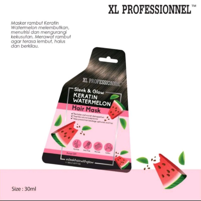 XL PROFESSIONNEL HAIR MASK SLEEK &amp; GLOW HAIRMASK KERATIN WATERMELON