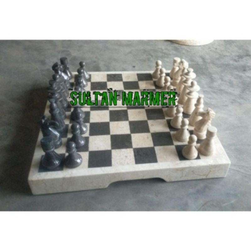 Papan Catur dan Bidak Catur Marmer