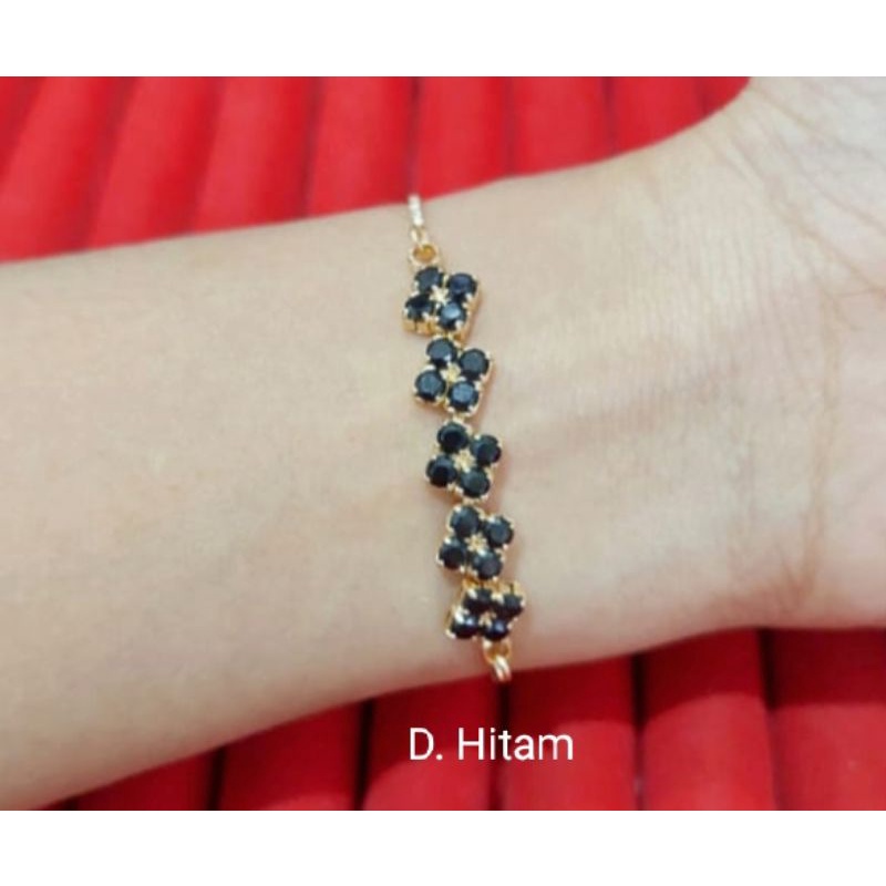 LJ125. Gelang tangan serut xuping dewasa motif bunga lapis emas