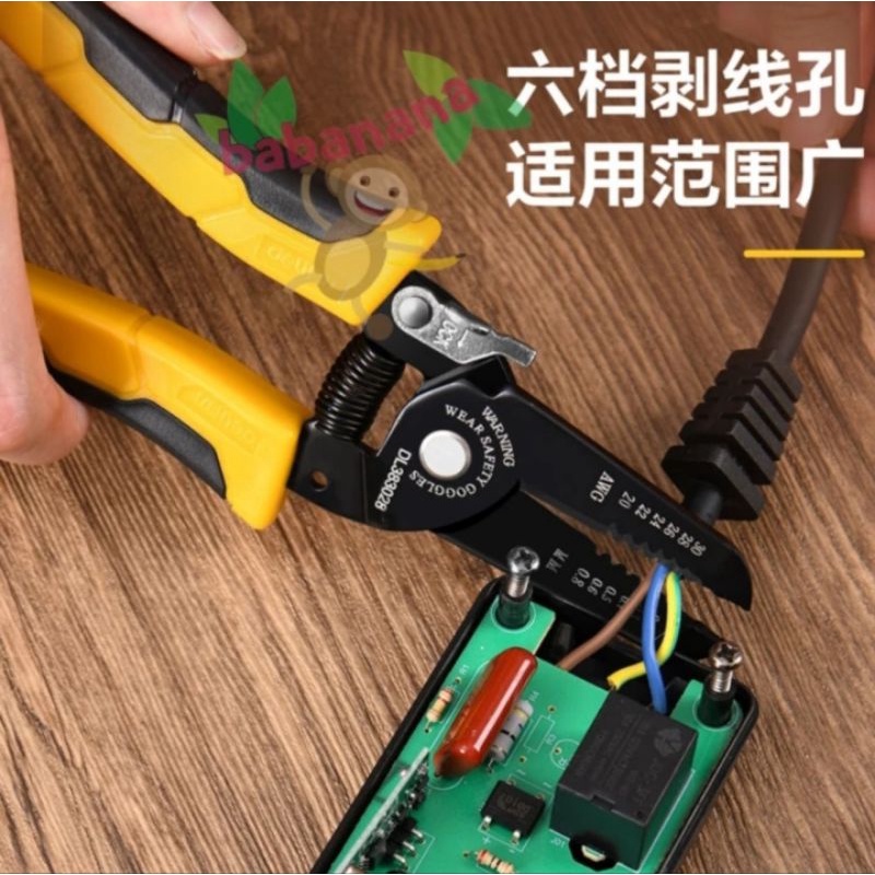 Deli DL383028 tang pengupas kabel cable stripper potong cutting