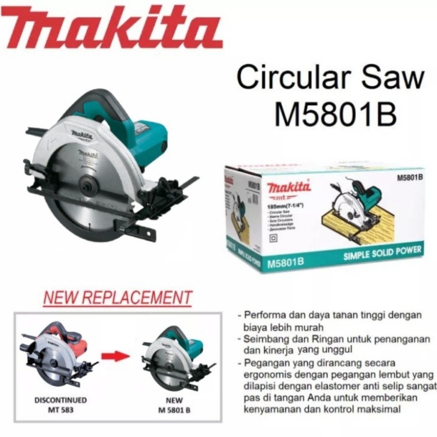 Makita 5801B Mesin Potong Kayu Bulat 7 Inci Gergaji Circular Saw 7Inci Serkel 7 Inch / Circle Saw 7"