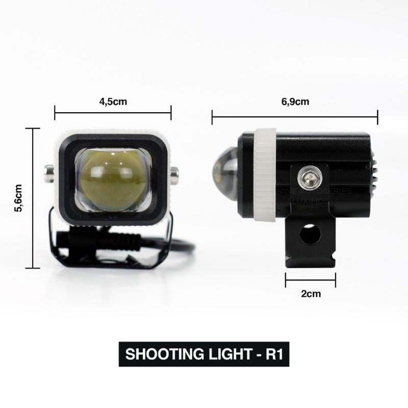 Lampu D2 Laser NINE LUXIMOS R1 SHOOTING LIGHT Kuning Putih Pakai Devil 12Volt