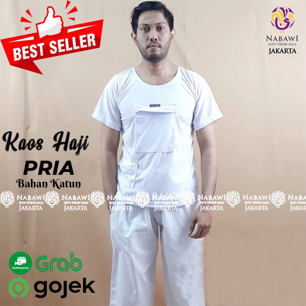 Tosca Kaos Haji Pria Bahan 100% Katun Combed Perlengkapan Haji dan Umroh