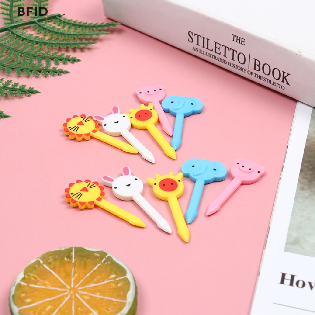 [BFID] 10pcs Mini Animal Farm Kartun Garpu Buah Anak Snack Kue Dessert Fork [ID]