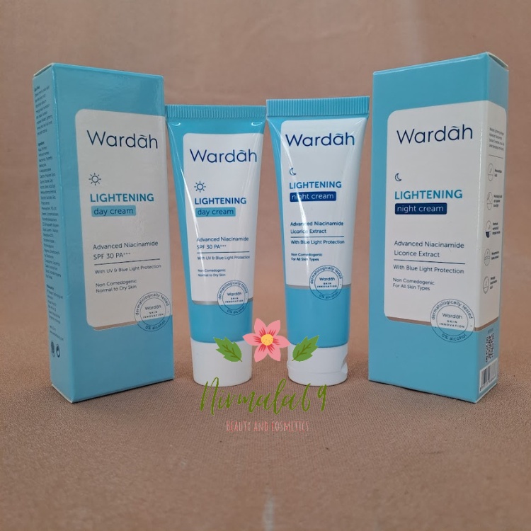 Wardah Lightening Paket 2 in 1 Day & Night Cream 20ml/cream wajah/krim siang malam/cream pencerah wa