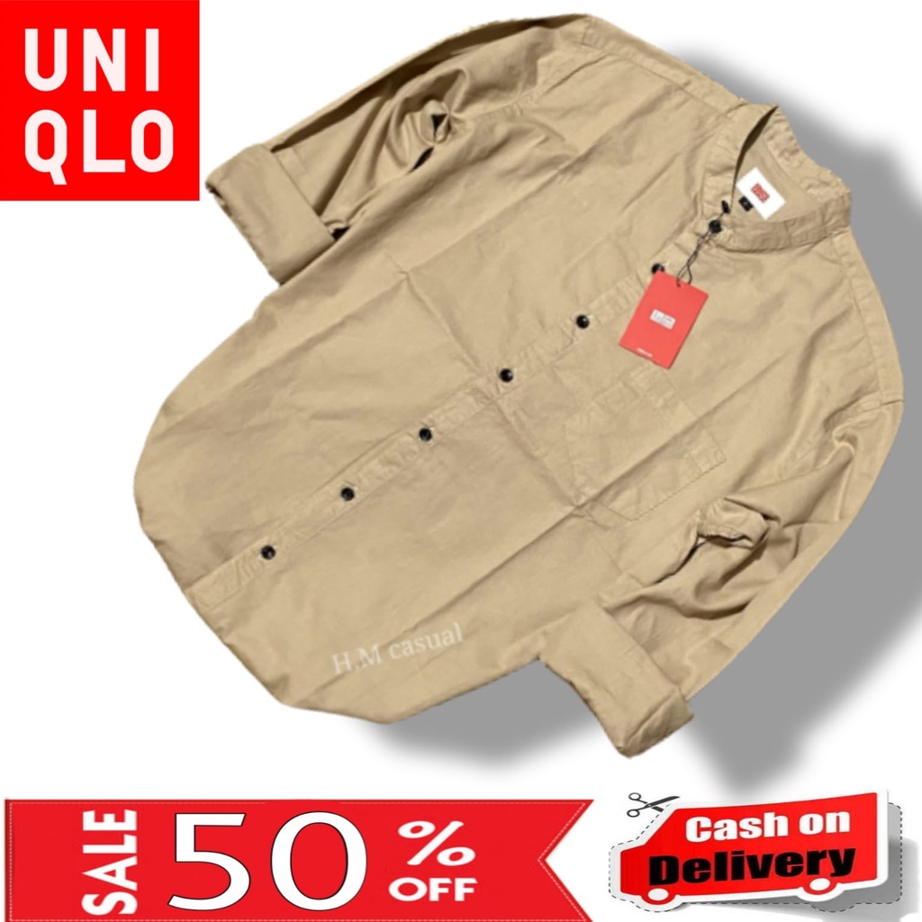 Kemeja Pria Shanghai Polos UNIQLO Kemeja Panjang Pria