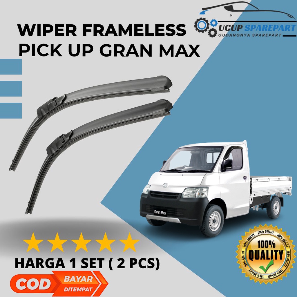[BISA COD] Wiper Mobil Pick Up Gran Max Sapuan Kaca Mobil Model Frameless Banana Karet 1 Set Ori Var