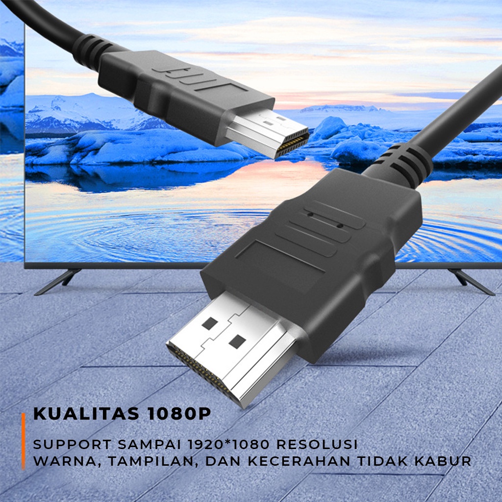 Kabel HDMI To HDMI Polos 1,5Meter Cable Male To Male STB Ke TV Kabel Proyektor Multimedia 1,5M Hdmi To Hdmi Untuk Laptop Komputer PC | GROSIRXPRESS