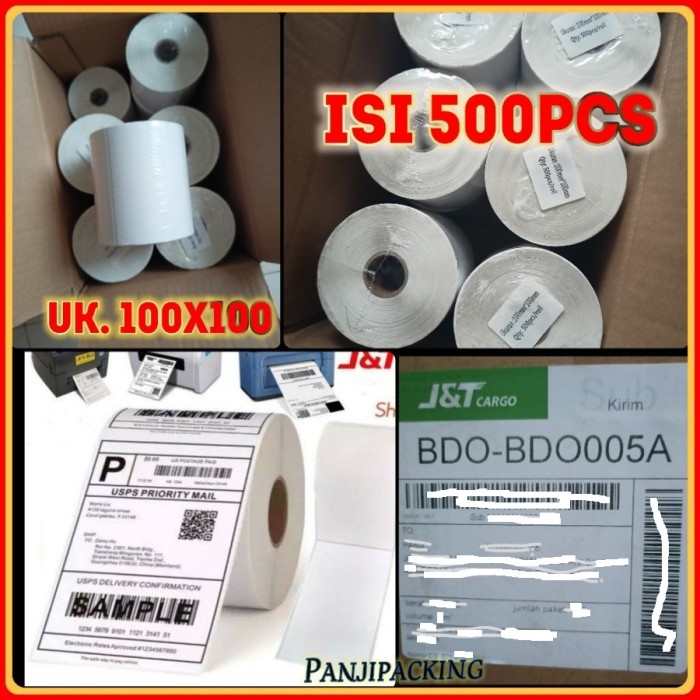 

:0:0:0] LABEL BARCODE 100X100 mm KERTAS STICKER DIRECT THERMAL 500 pcs lbr