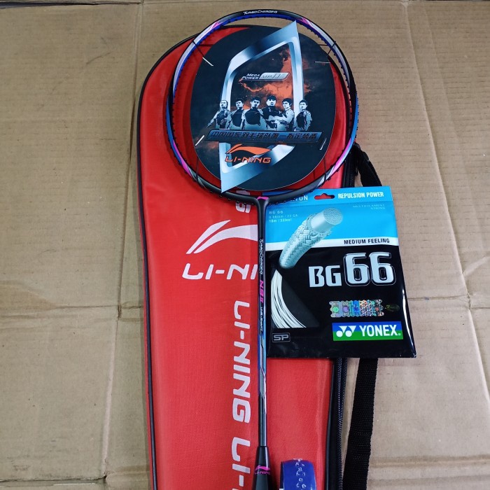 Dijual Raket Badminton Lining N9Ii Full Set Hemat