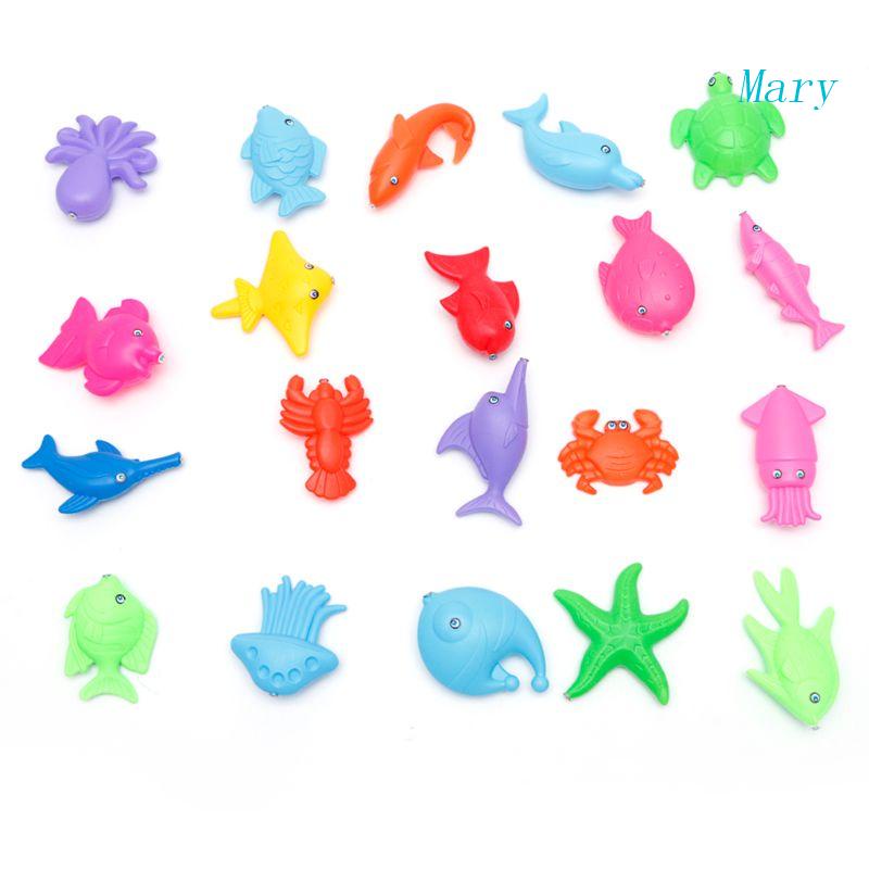 Mary Kids Boy Girl Set Mainan Memancing Air Mainan Bayi Ikan Persegi Hadiah Panas