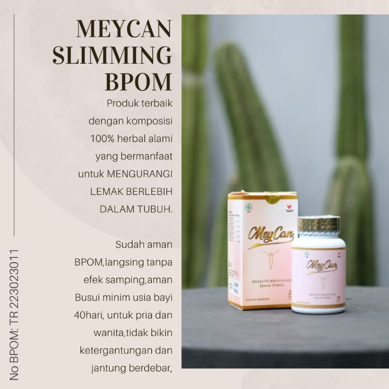 (TERLARIS) MEYCAN SLIMMING BPOM Pelangsing Herbal Slim Alami (Pil diet cepat)