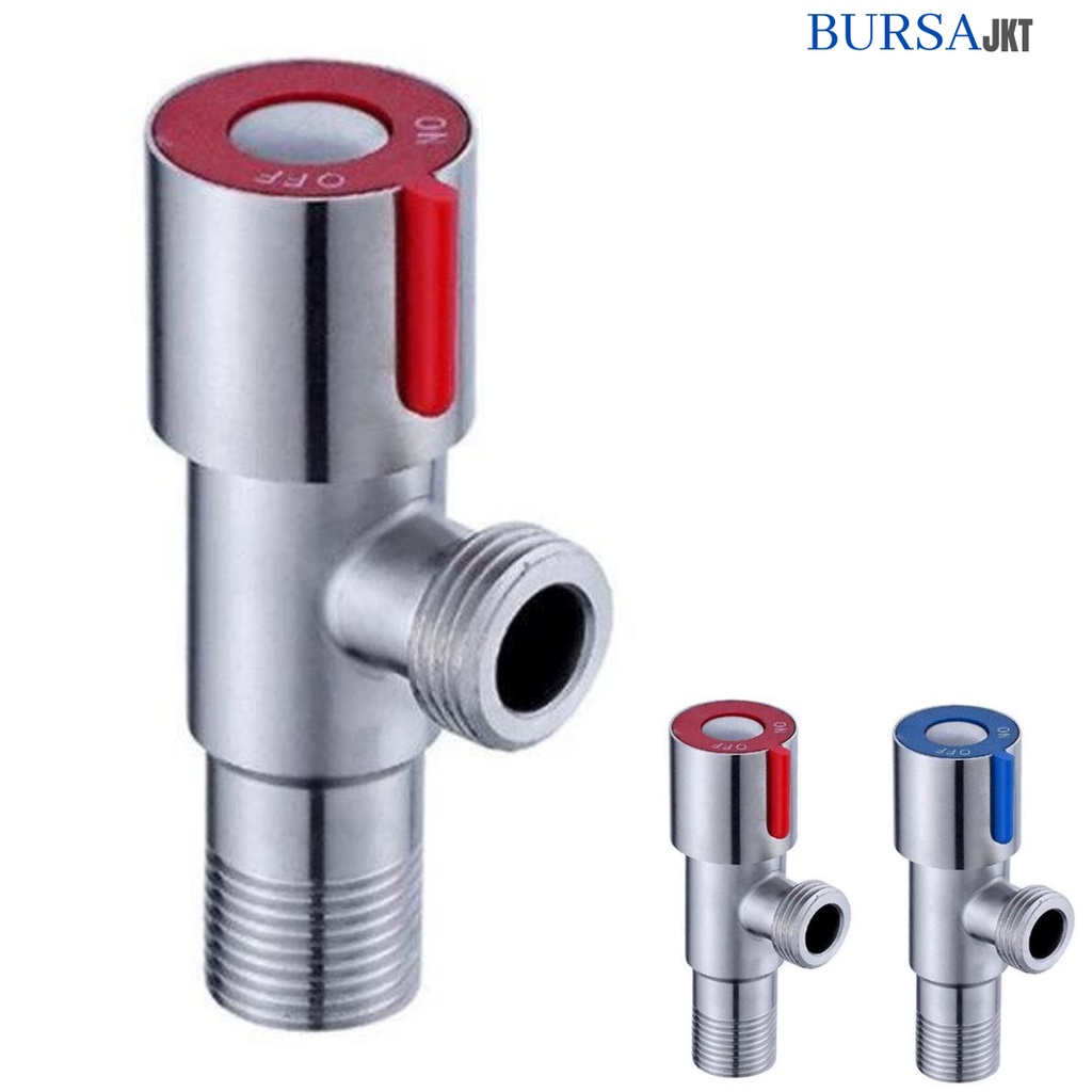 DOUBLE STOP KRAN SUS304 CABANG KIRI DAN KANAN KRAN SHOWER MERAH DAN BIRU