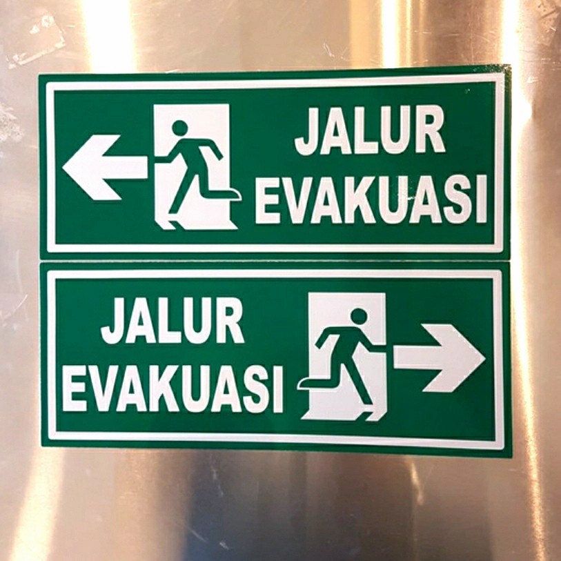 

SIGN JALUR EVAKSUASI UKURAN 10CM X 30CM