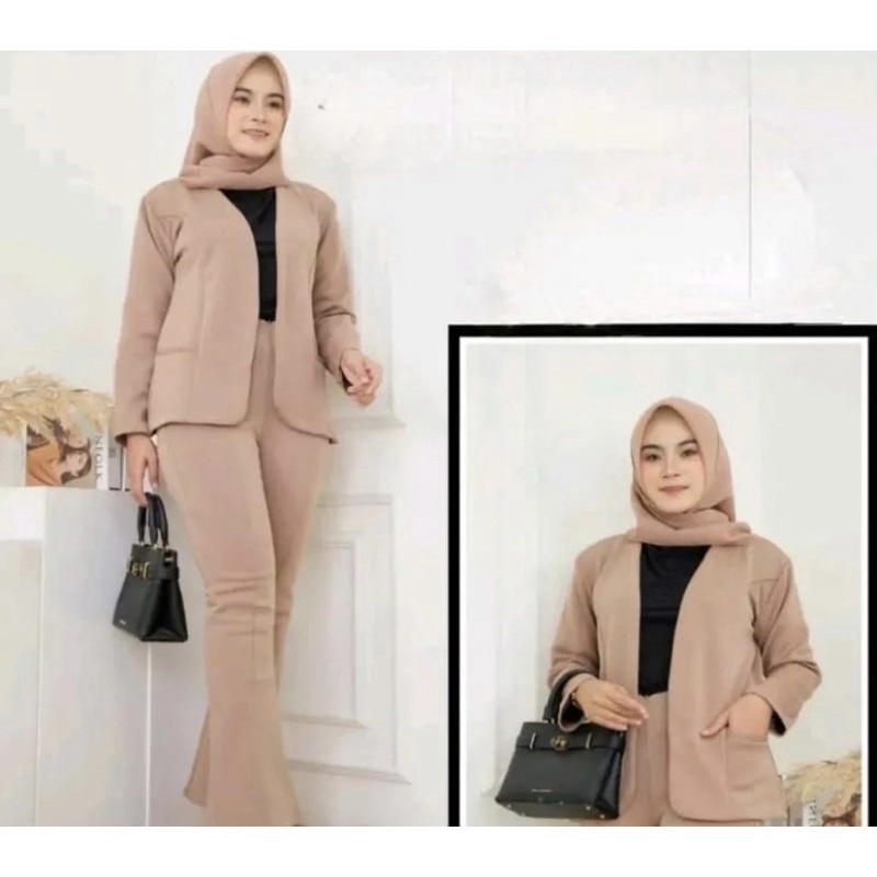 ZHARA SET BLAZER POLOS + CELANA CUTBRAY SCUBA