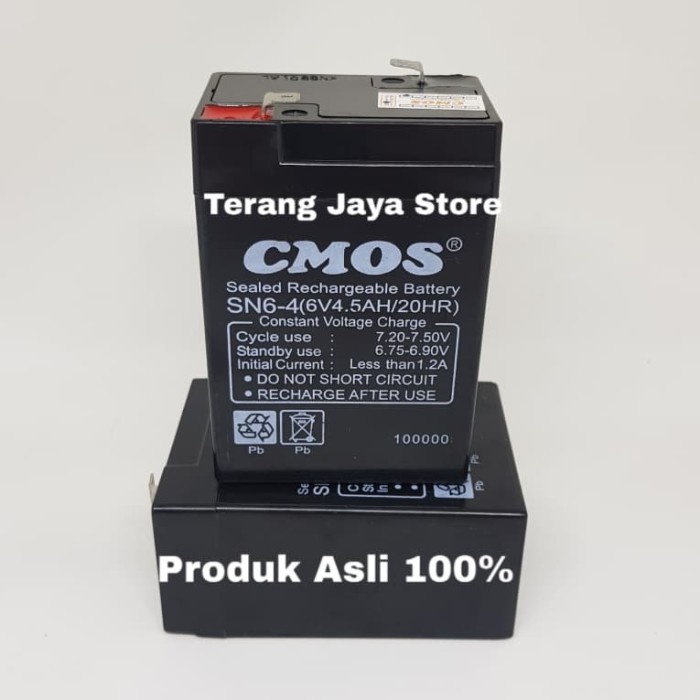 Lampu Baterai Lampu Emergency Cmos Sn6-4 Batery Aki Emergency Lamp 6V Asli