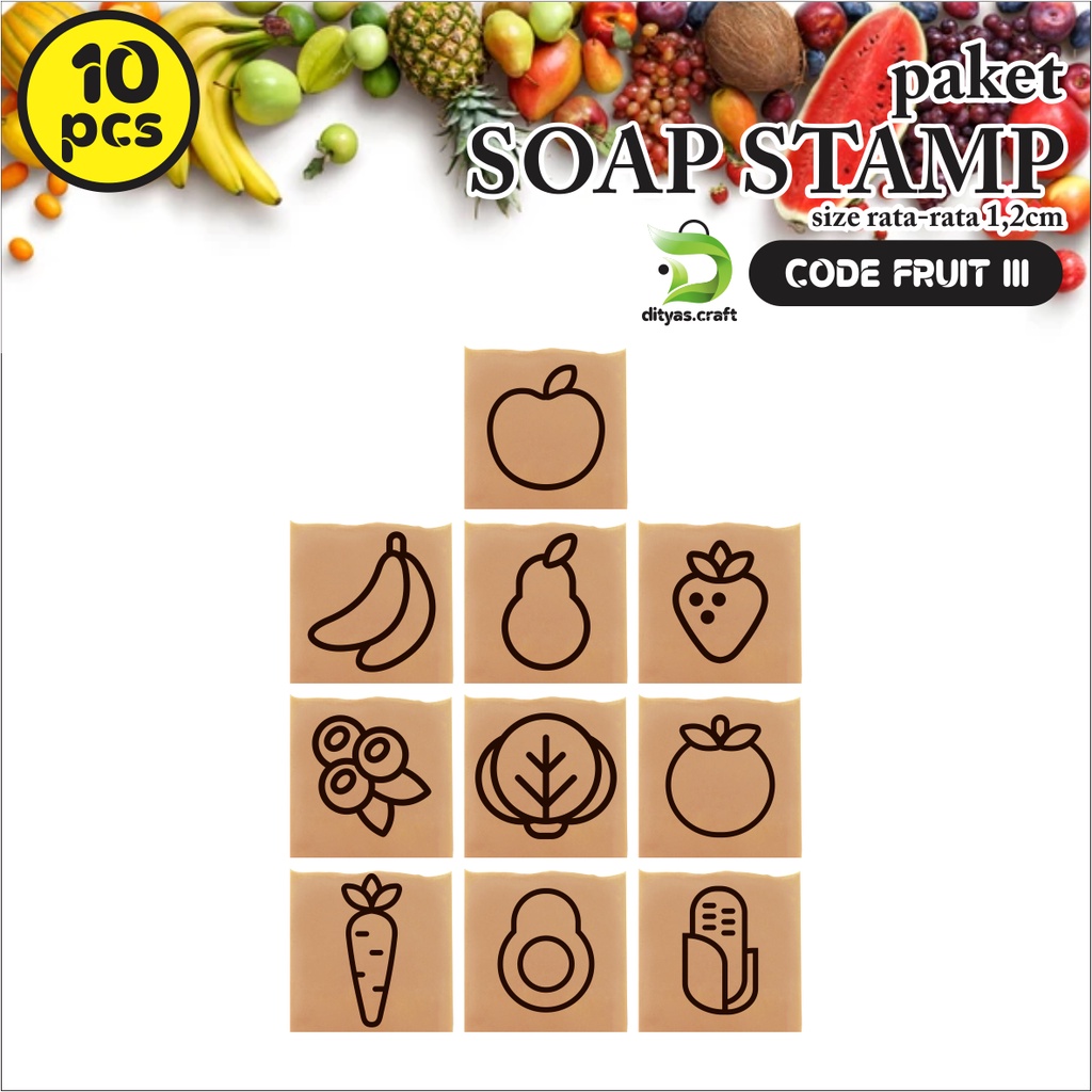 

soap stamp / stempel sabun / code FRUIT III 10pcs
