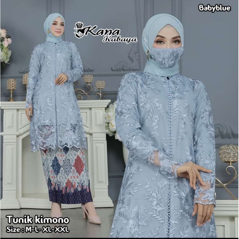 Permata Olshop / Setelan Kebaya Tunik Tulle Payet Modern / Kebaya Kurung Busui / Kebaya Busui / Kebaya Seragam Pernikahan