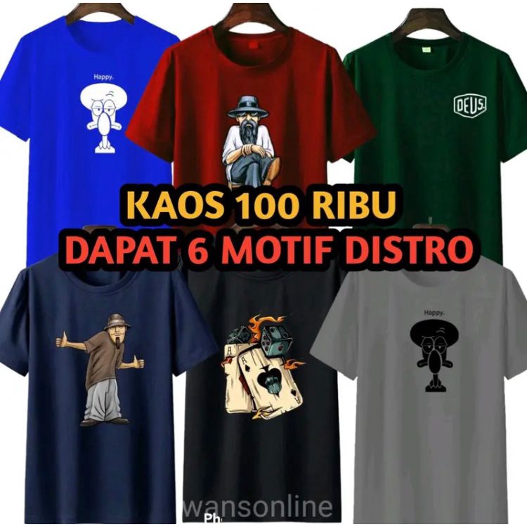 KAOS 100 RIBU DAPAT 6 MOTIF DISTRO