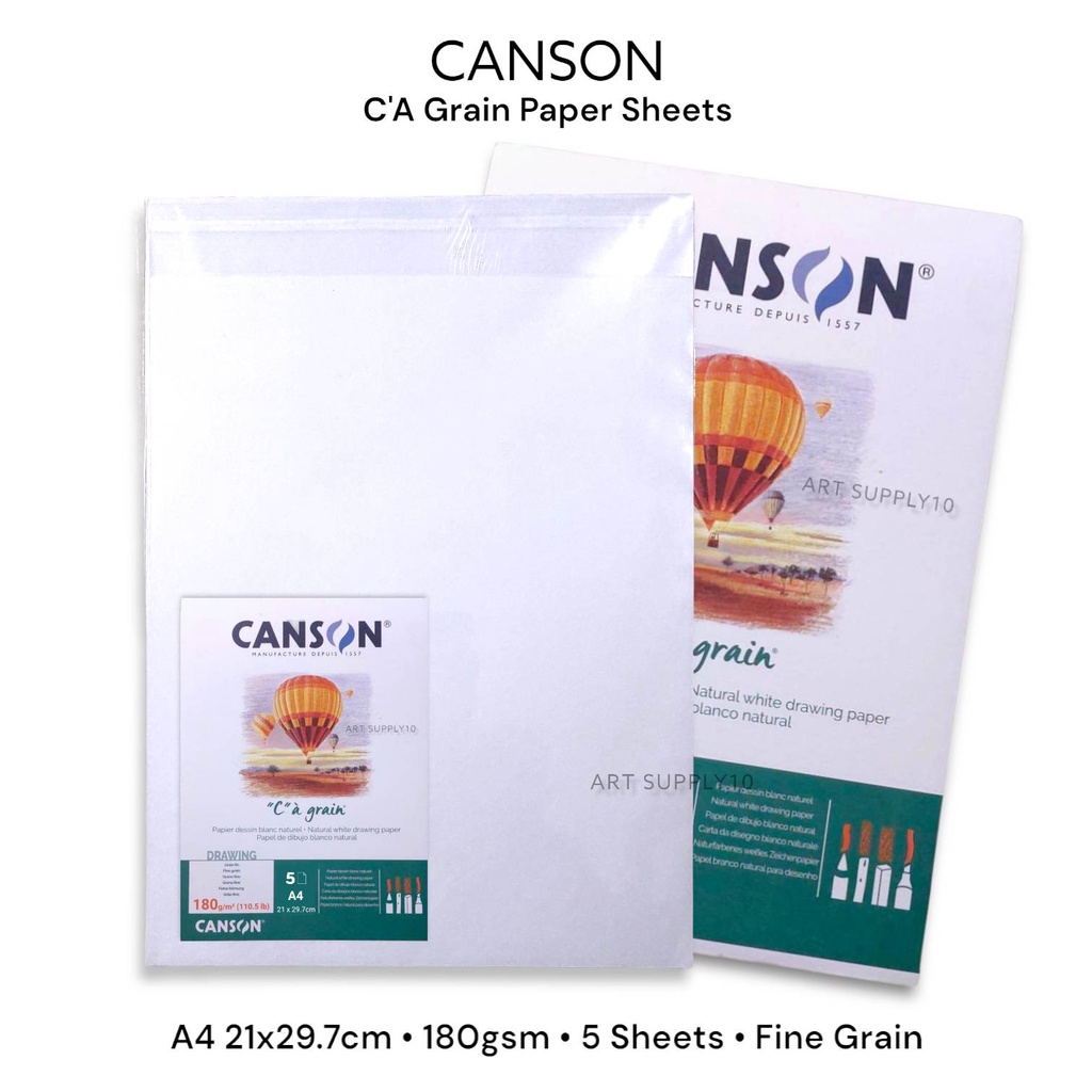 

Kertas Canson C'A Grain A4 Paper Sheets 180g - Fine Grain