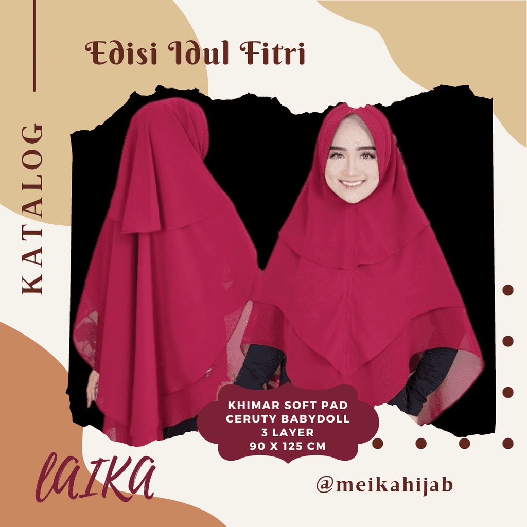 Hijab Syari Panjang Jumbo Ceruti Pet Antem Khimar Terbaru 2022 3 Layer Kerudung Instan Pesta Mewah E