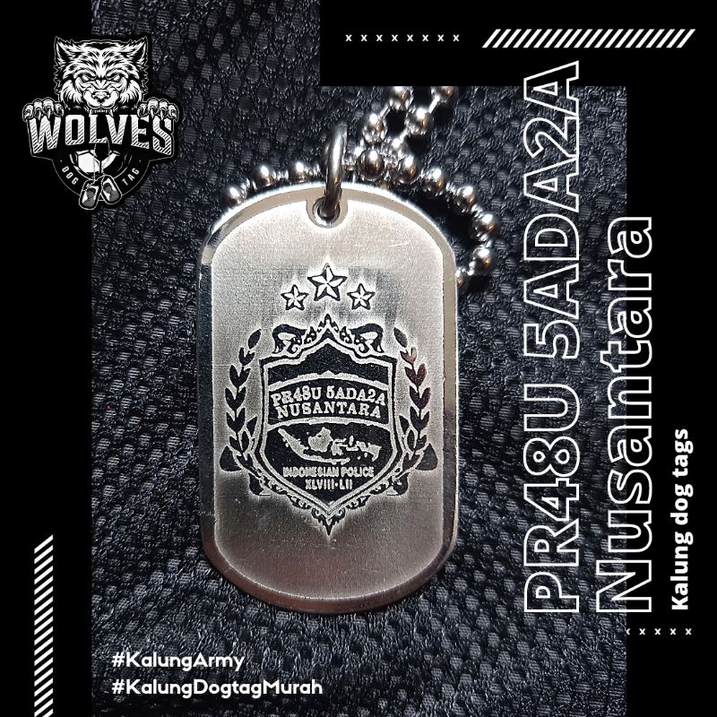 Kalung Prabu Sadara Nusantara / kalung PR48U 5ADA2A NUSANTARA / dog tags prabu sadara / kalung polis