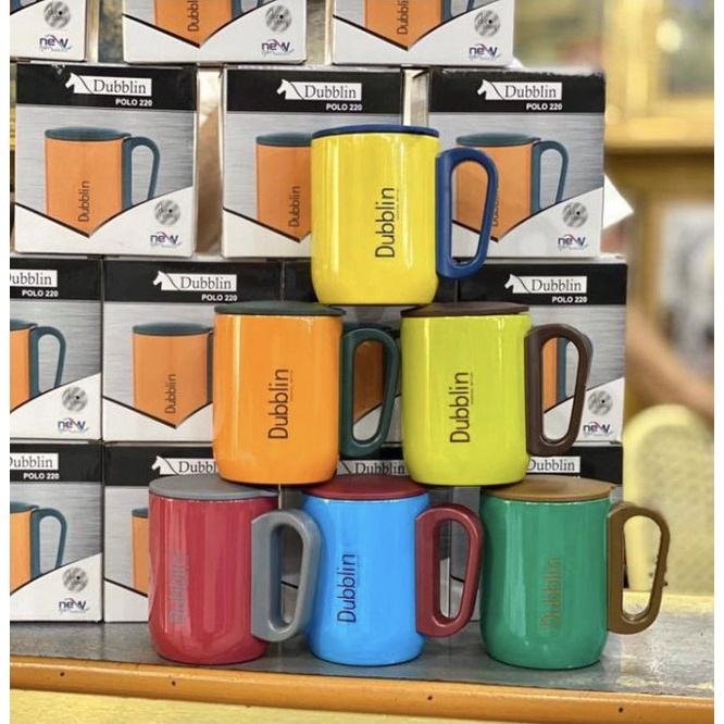 Mug dubblin Gelas Cangkir Tahan Panas (Dubblin 220 ML Kopi Teh Stainless Steel)
