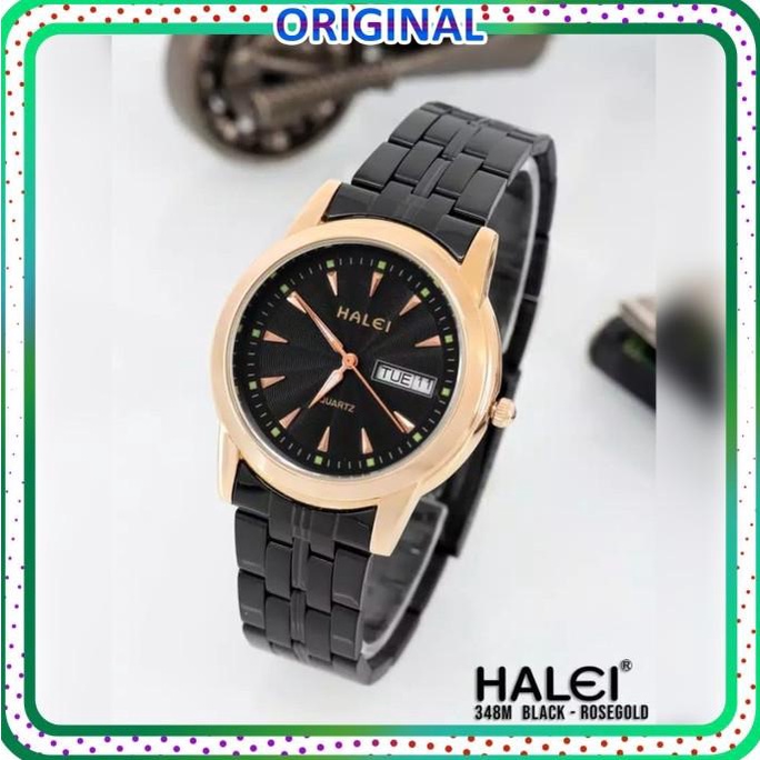 Jam tangan pria original HALEI 348 tanggal hari