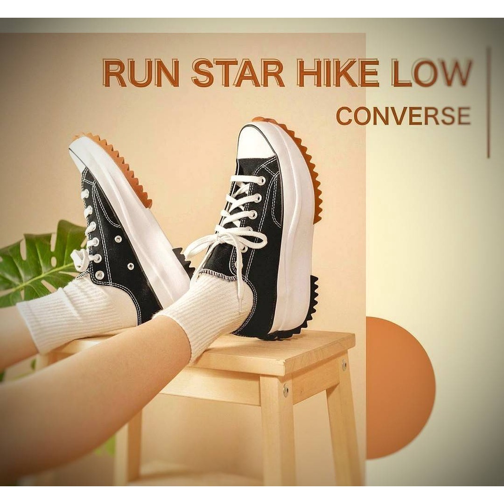 SEPATU PRIA KEKINIAN LOW RUN STAR HIKE BLACK /SEPATU CONVERSE KEREN / SEPATU MURAH cod CONVERSE HI O