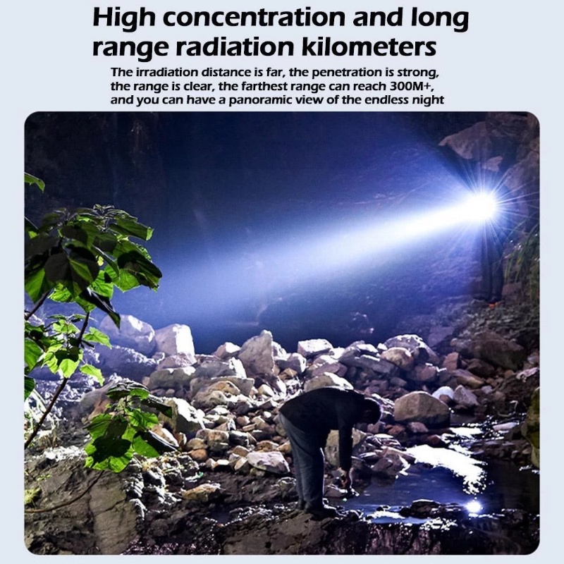 3mode Senter Silau Jarak Jauh Portabel Luar Ruangan Kualitas Tinggi ABS Senter LED USB Rechargeable Camping COB Emergency Torch Tahan Air Stretchable Zoom Side Light Torch