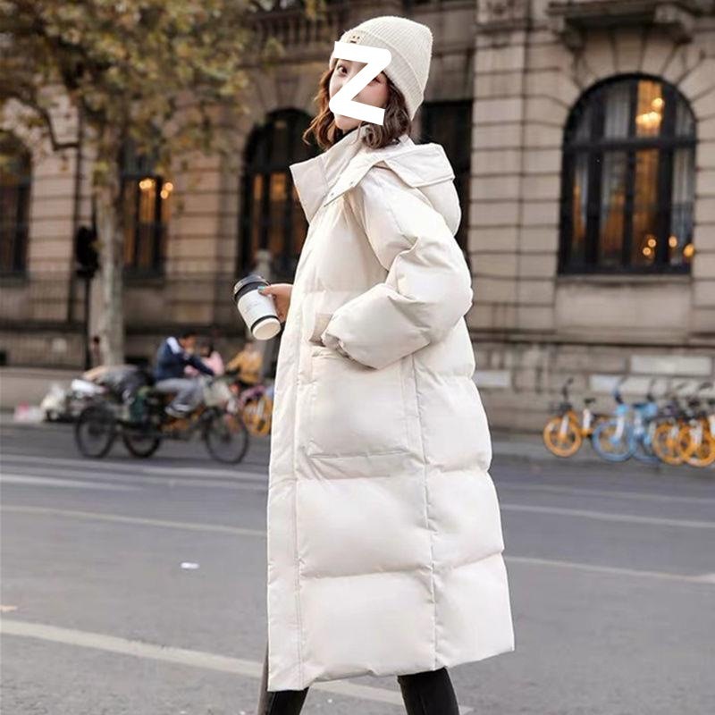 Jaket Wanita Gaya Korea Longgar Tebal Pertengahan Panjang Mantel Di Bawah Lutut Pakaian Katun 2022 M