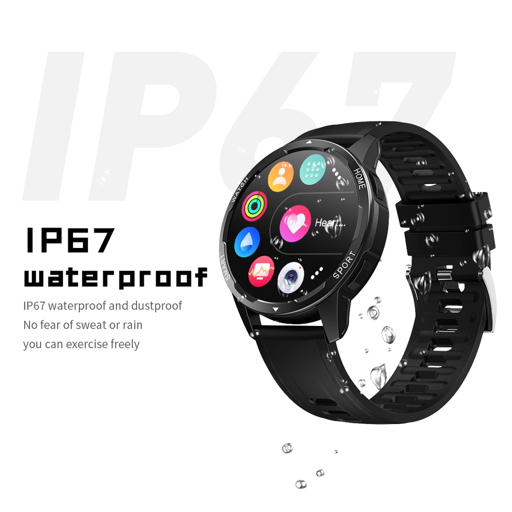 BIDEN Smart Watch Pria/Wanita T5Max Olahraga Putaran Multifungsi Dial Display Dial Tali Silikon Jam Tangan