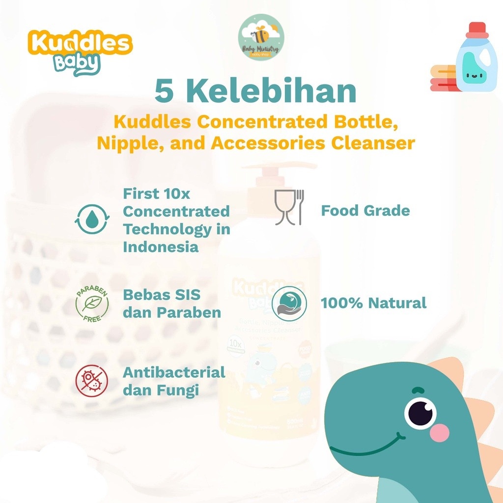 (NEW) Kuddles Natural Concentrated Bottle, Nipple and Accessories Cleanser (500ML) / SABUN CUCI BOTOL BAYI / NIPPLE AND CLEANSER / SABUN CUCI NIPPLE DAN BOTOL /