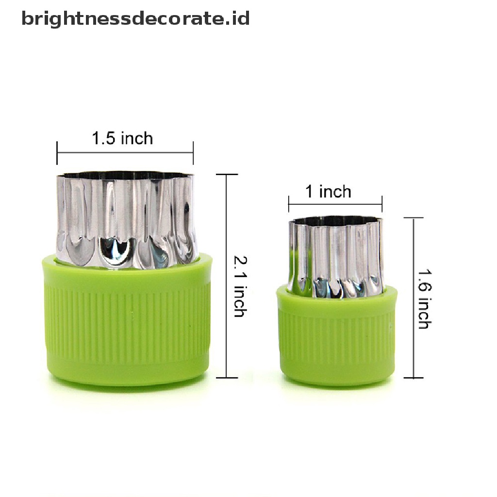 [Birth] 6/9pcs Alat Masak Portable Pemotong Sayuran Gagang Plastik Stainless Steel Buah Cutg Die Gadget Dapur [ID]