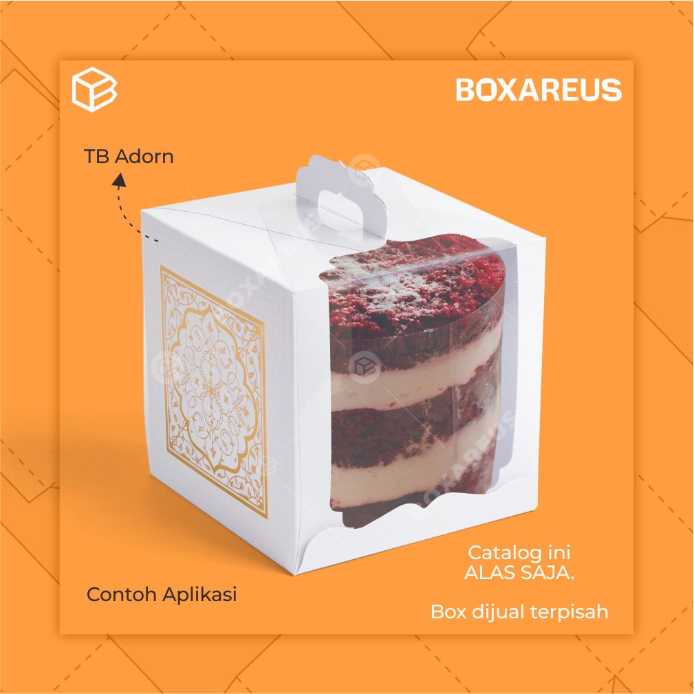 Alas Mini Korean Cake Box Chiffon Tray Kue Tatakan Kotak Dus | AA14