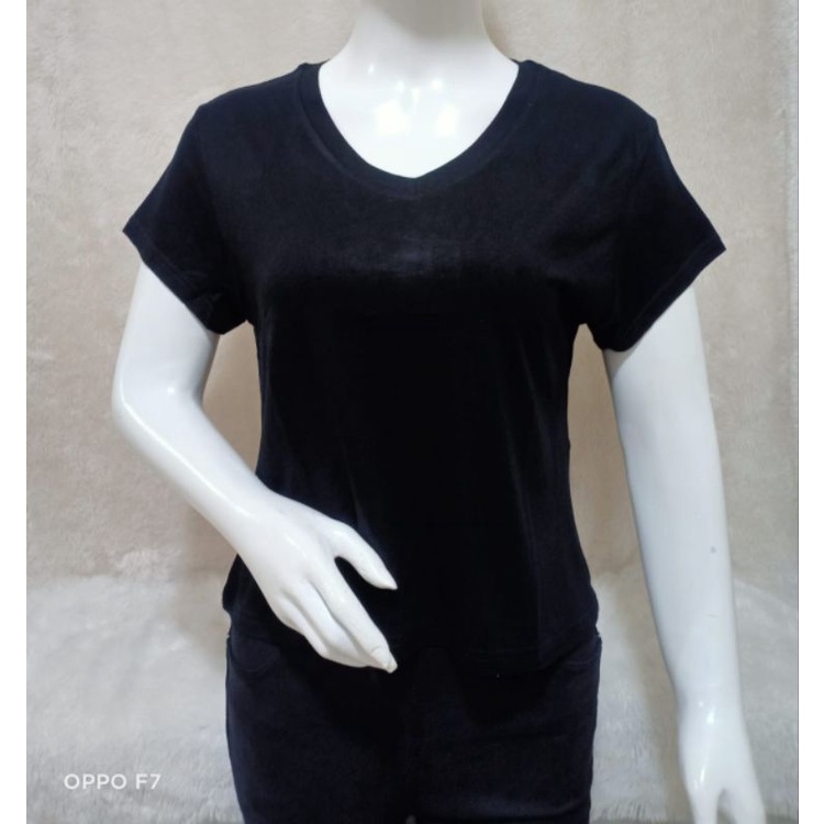 kaos crop V-XL Kaos wanita atasan wanita crop V neck XL kaos crop wanita