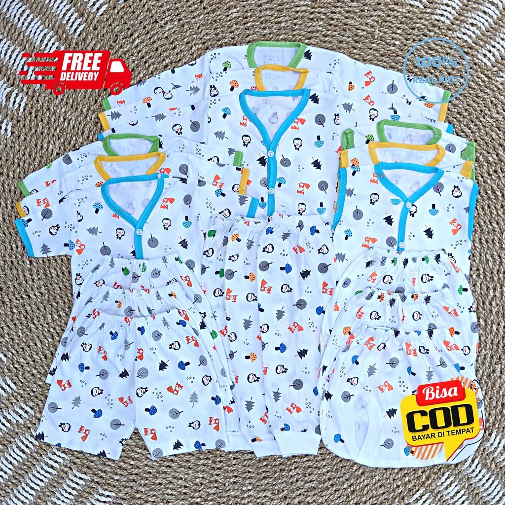 Paket Hemat Baju Bayi Motif 18 pcs / 9 stel merk Div Div Collection