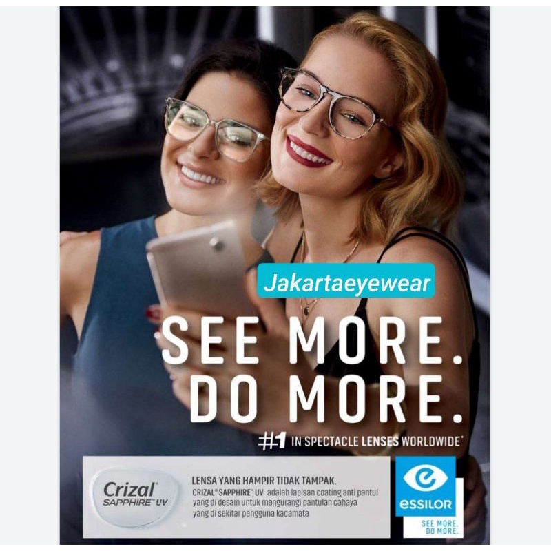 Lensa Essilor FSV Airwear 1.59 Aspheris BlueUV Capture Crizal SAPPHIRE
