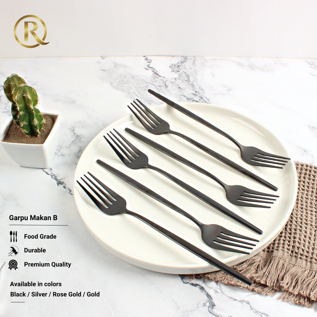 Paket isi 6 Pcs Garpu Makan B Stainless Steel 21cm