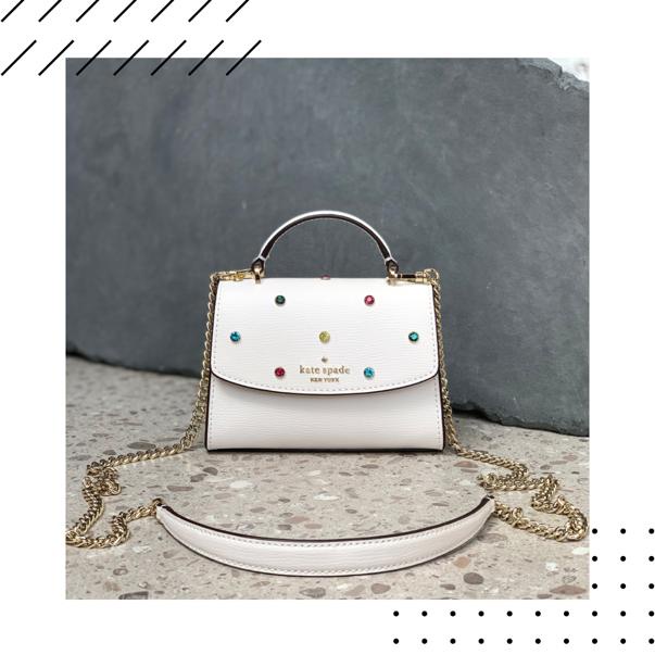 Kate Spade Darcy Micro Flap Satchel Studded Cream Multi